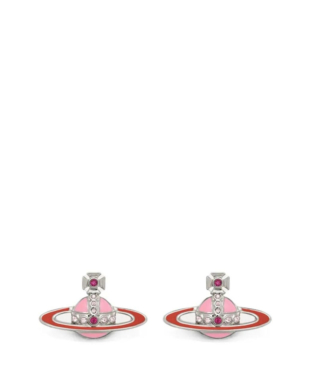 Vivienne Westwood White Small Neo Bas Relief Earrings