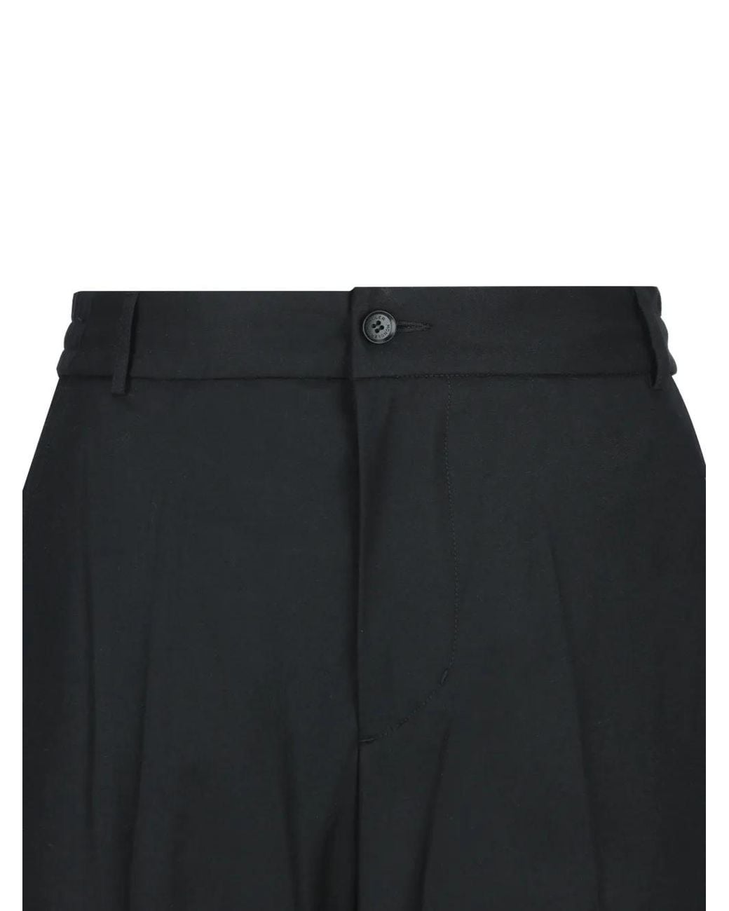 Moncler Black Drawstring Virgin-Wool Trousers for men