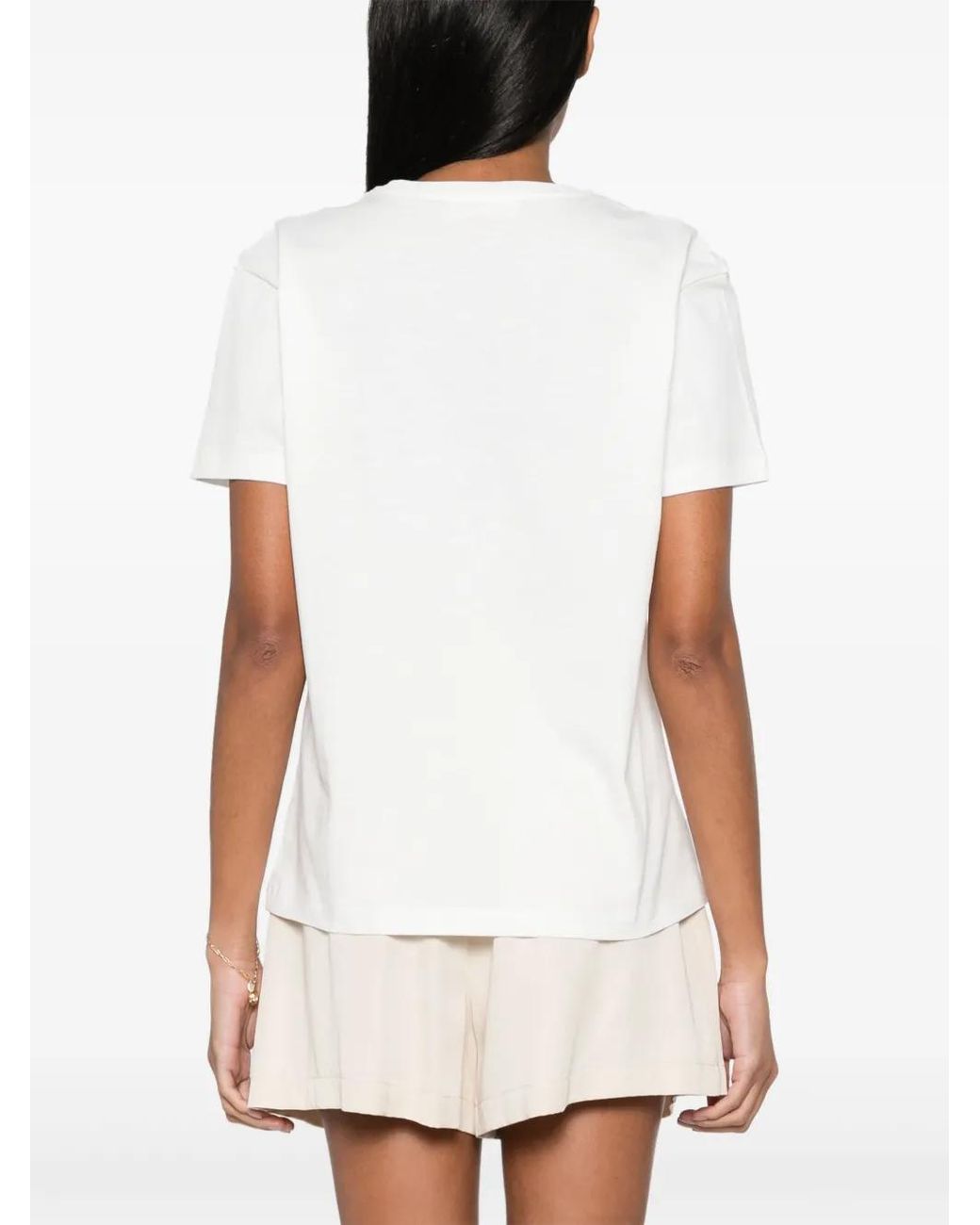 Twinset White Graphic-Print Cotton T-Shirt