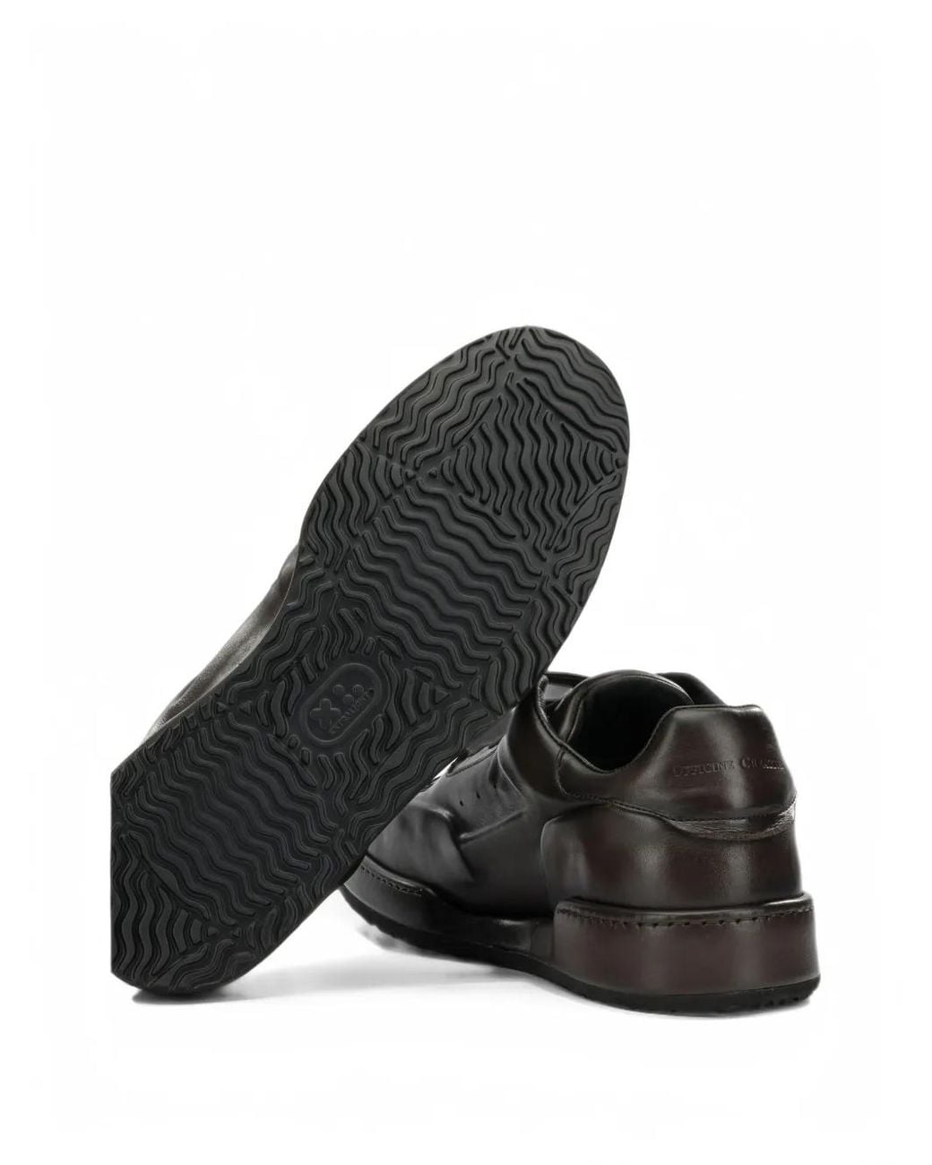 Officine Creative Black Eraser 001 Leather Sneakers for men