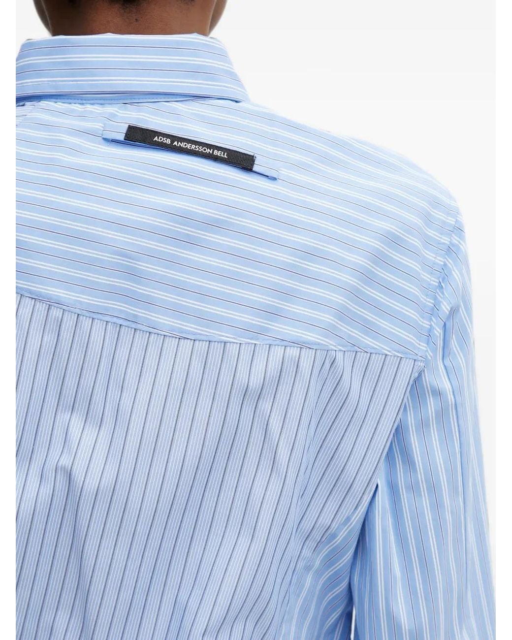 ANDERSSON BELL Blue Breeze Asymmetric Striped Shirt