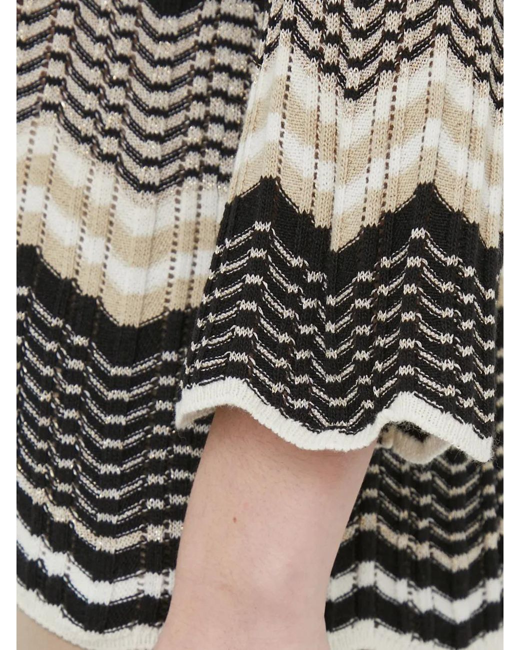 Sisley Gray Long-Sleeve Chevron-Pattern Sweater