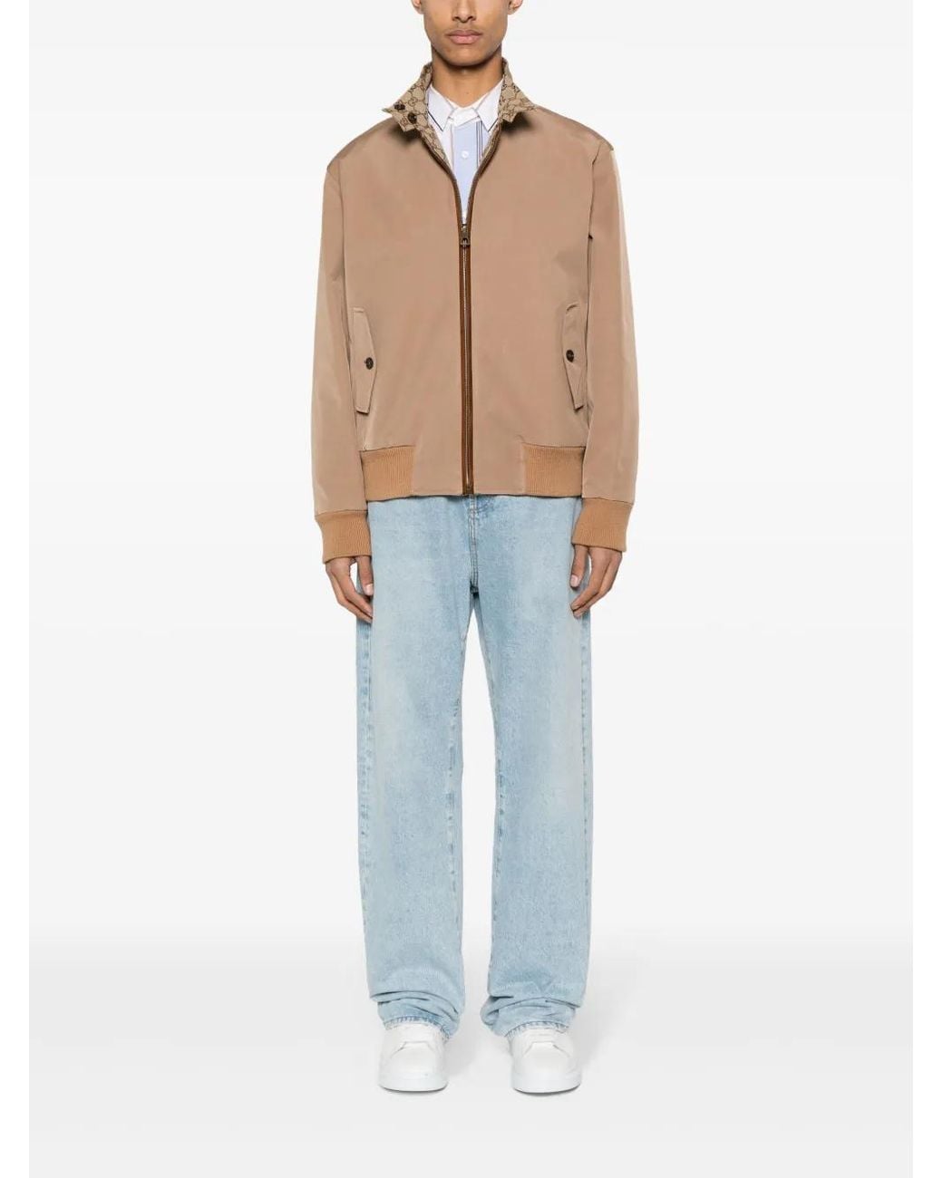 Gucci Brown Gg Supreme-Canvas Reversible Jacket for men