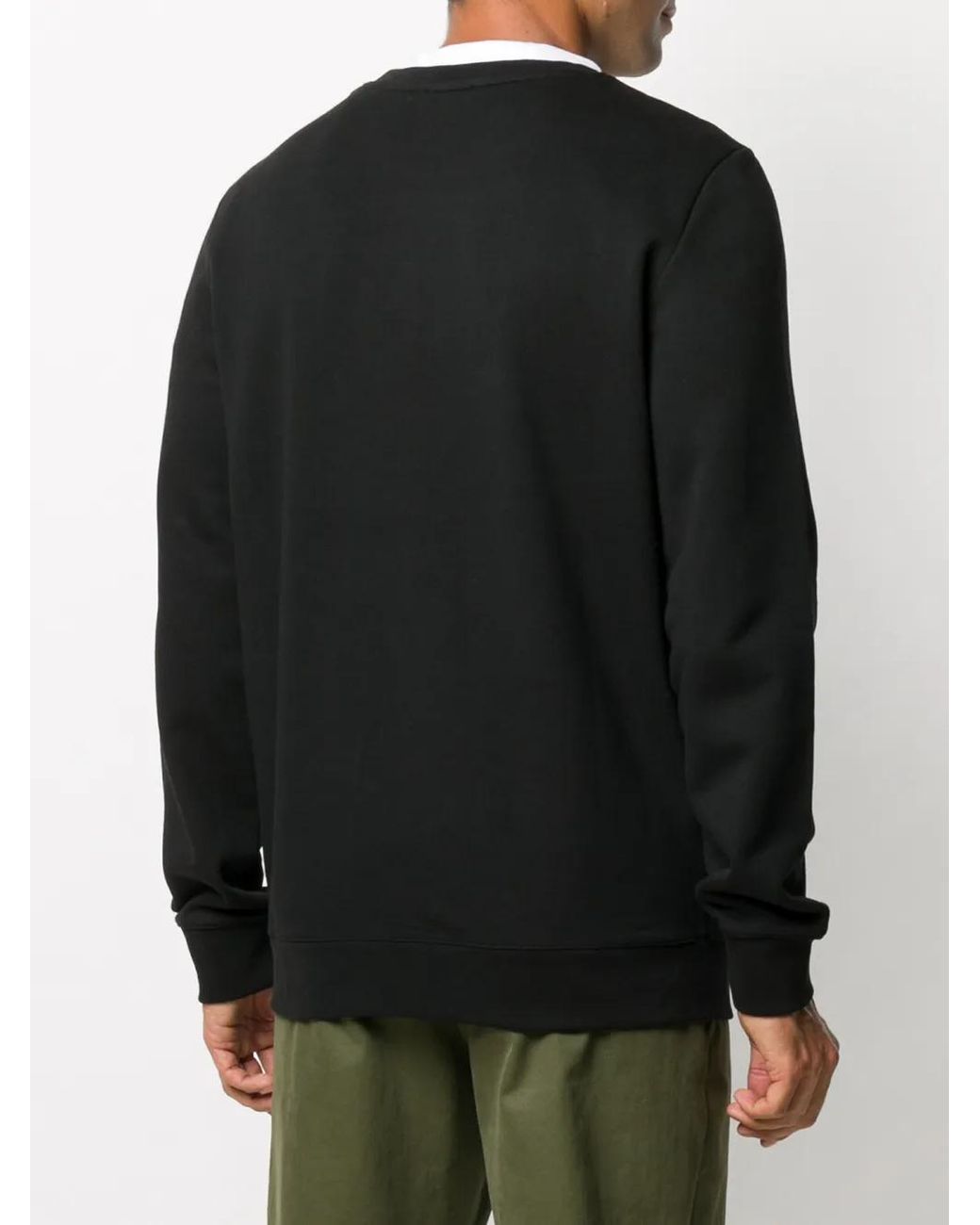 A.P.C. Black Logo-Print Crew Neck Sweatshirt for men
