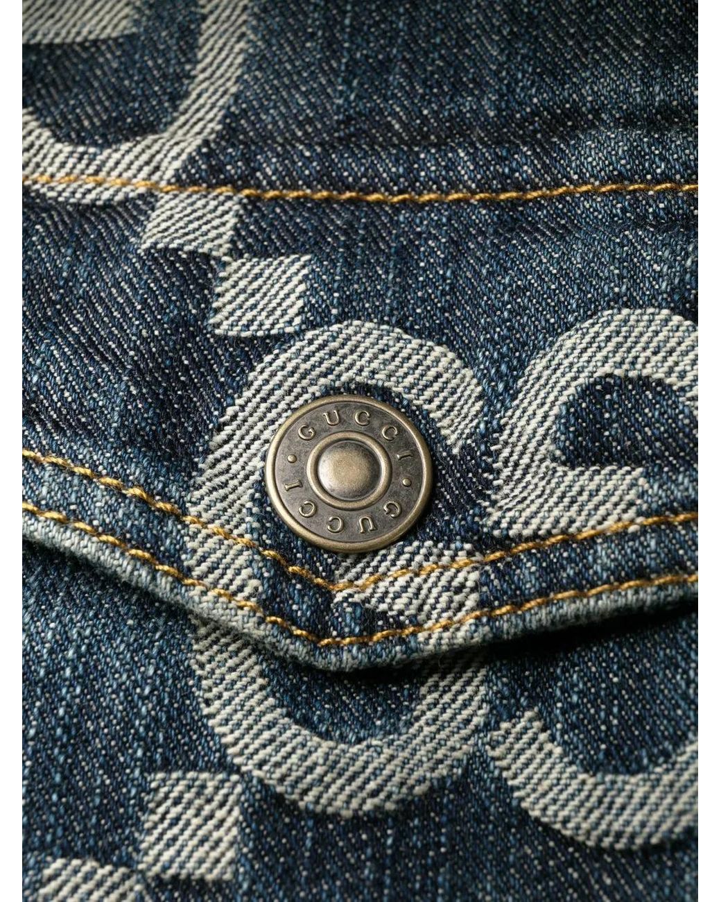 Gucci Blue Jumbo Gg Denim Playsuit
