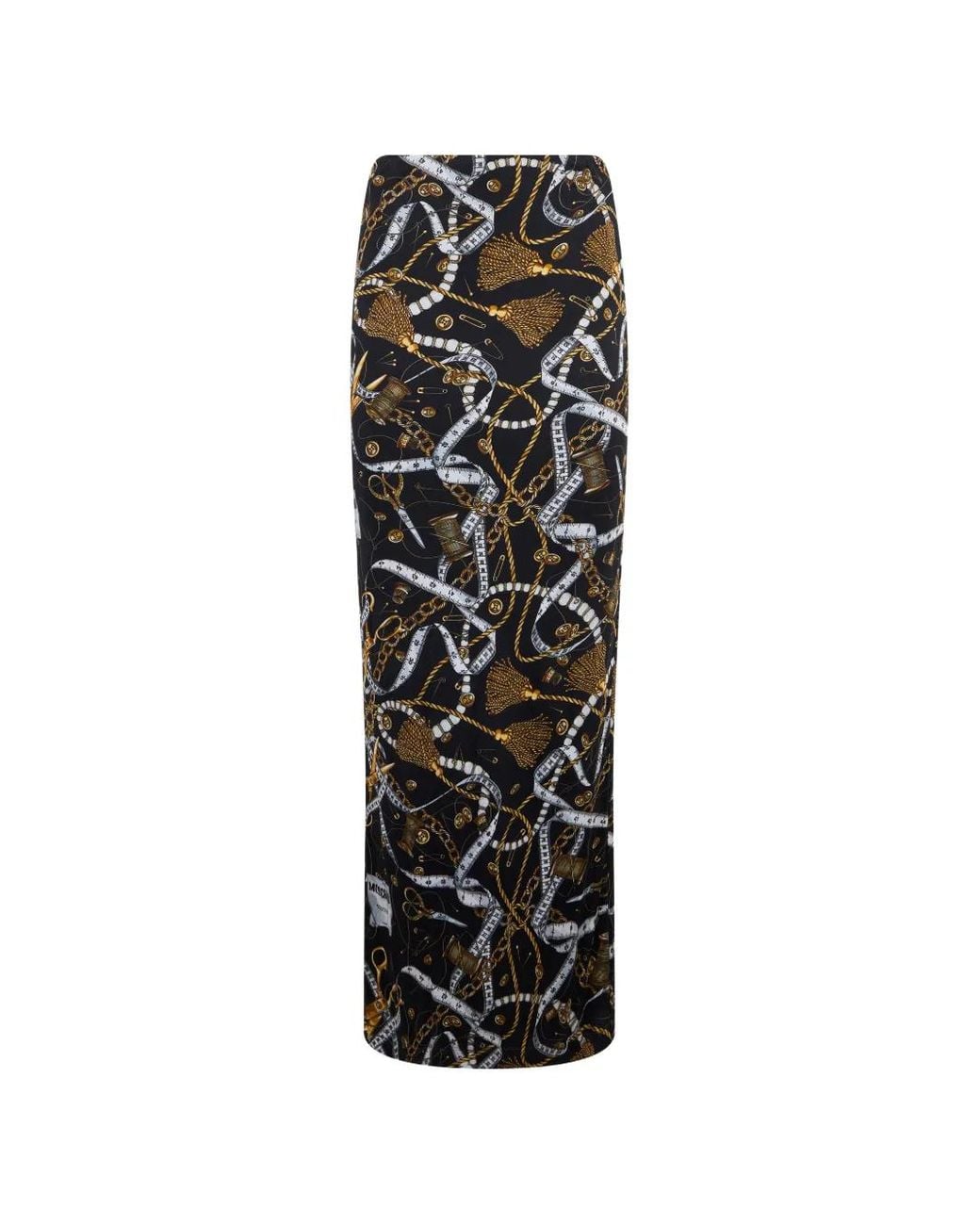 Moschino Black Graphic-Print Maxi Skirt