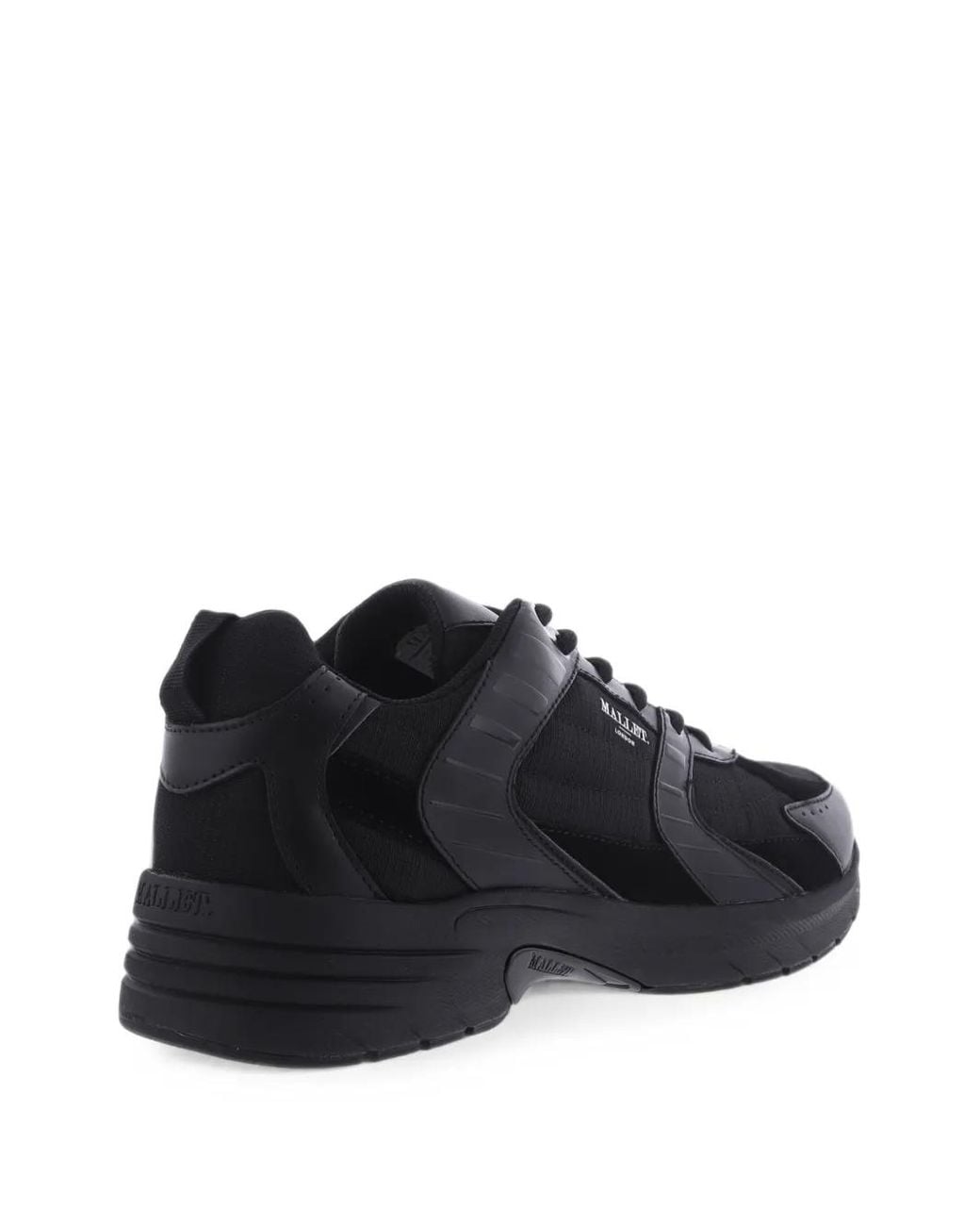 Mallet Black Holloway Panelled Low-Top Sneakers for men