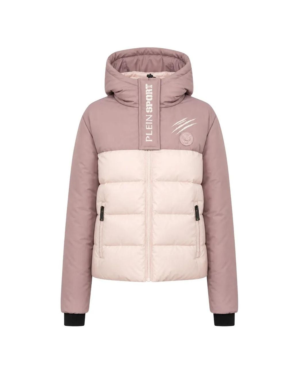 Philipp Plein Pink Scratch Steppjacke Mit Logo-Patch
