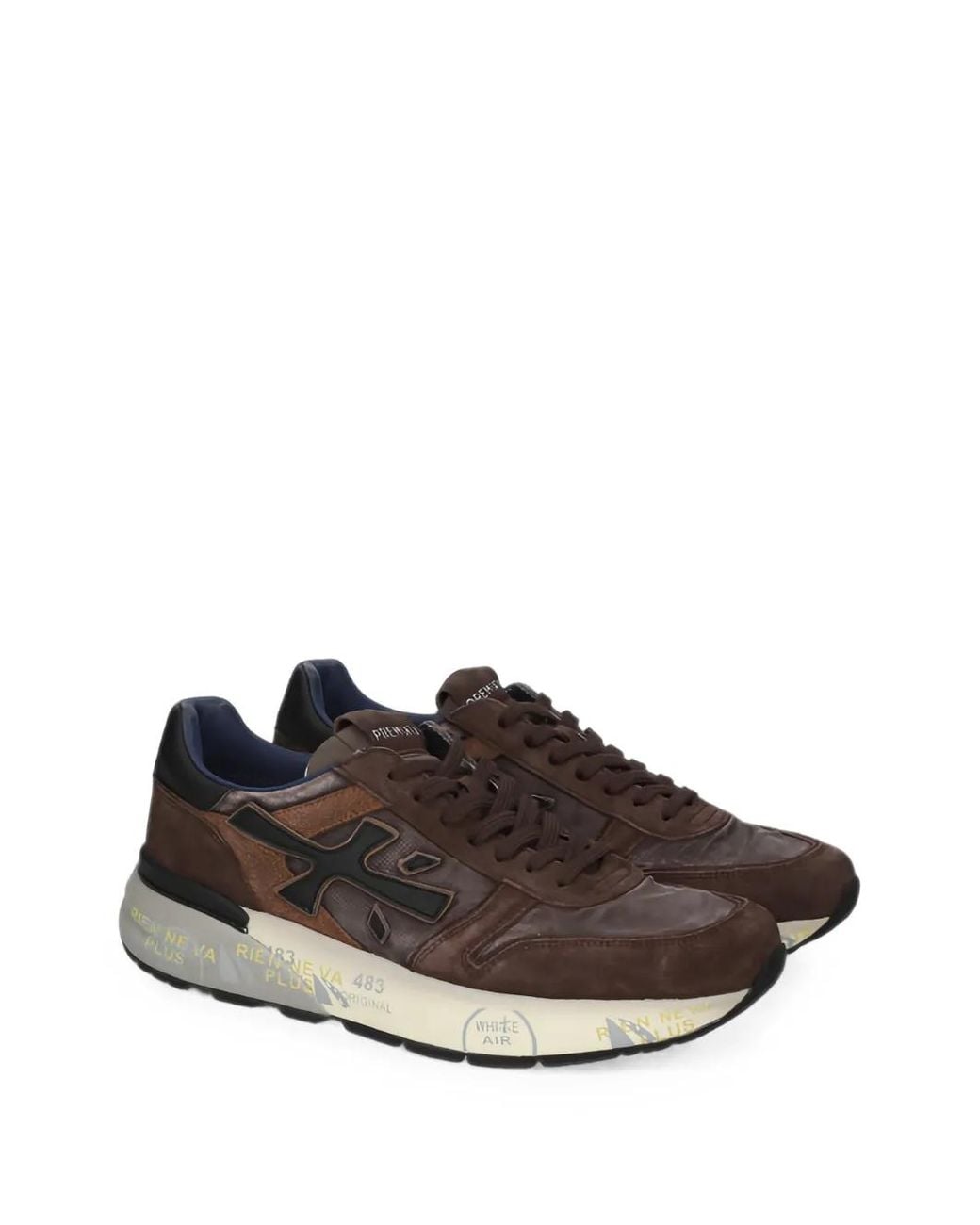Premiata White Mick Logo-Patch Sneakers for men