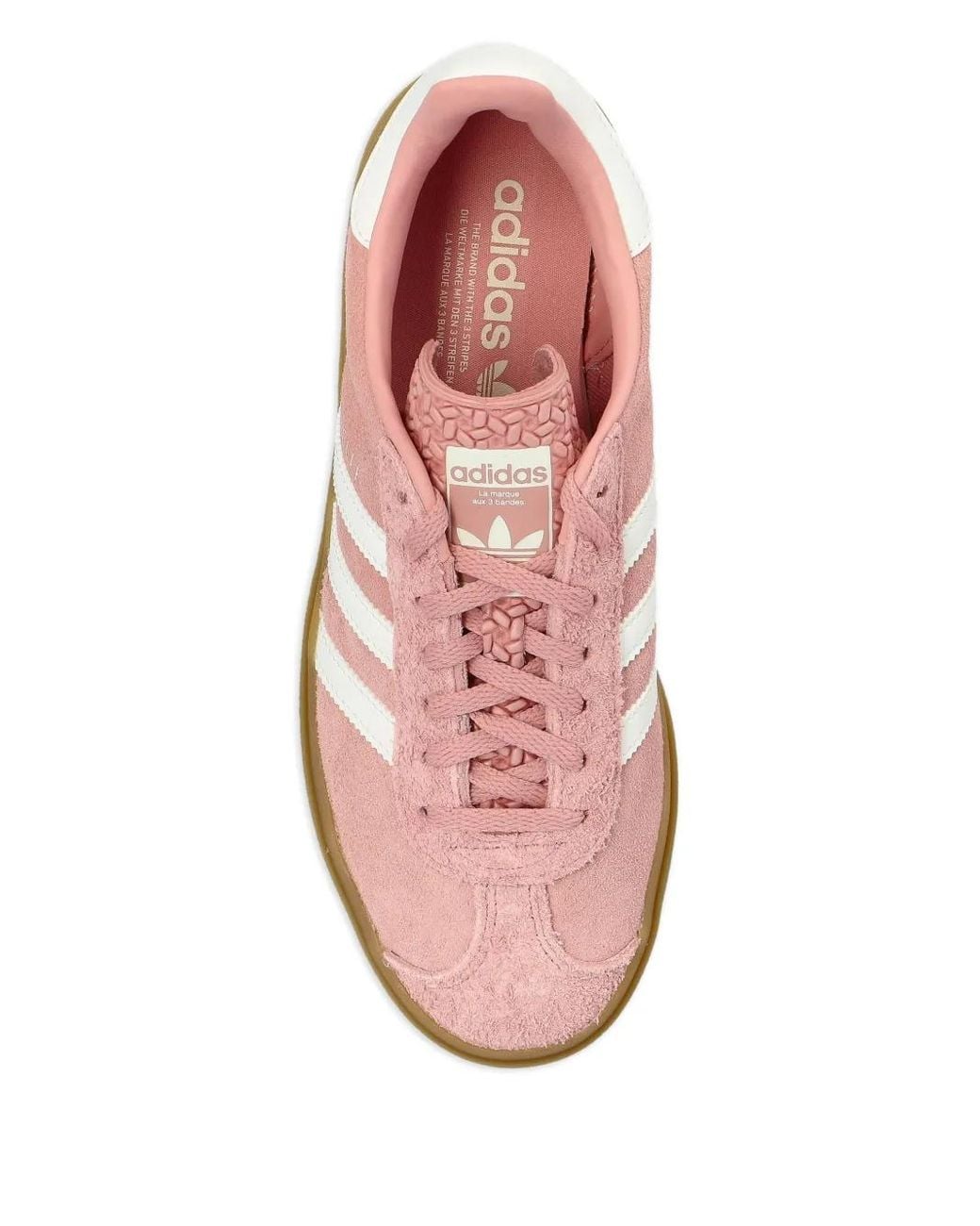 adidas Gazelle Bold Suede Three-Stripe Sneakers in Pink | Lyst
