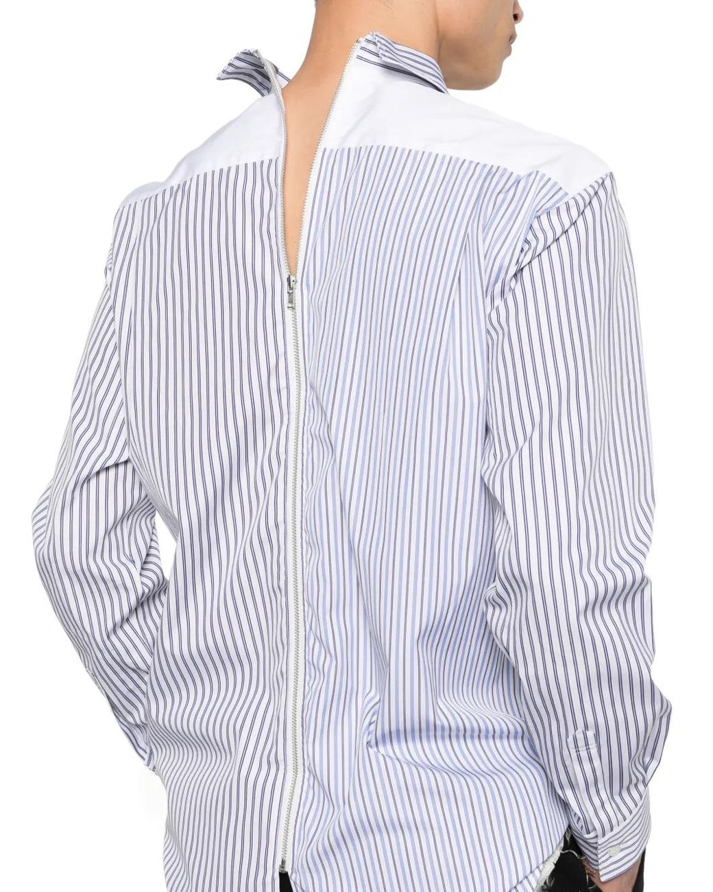 Comme des Garçons White Striped Zip Shirt for men