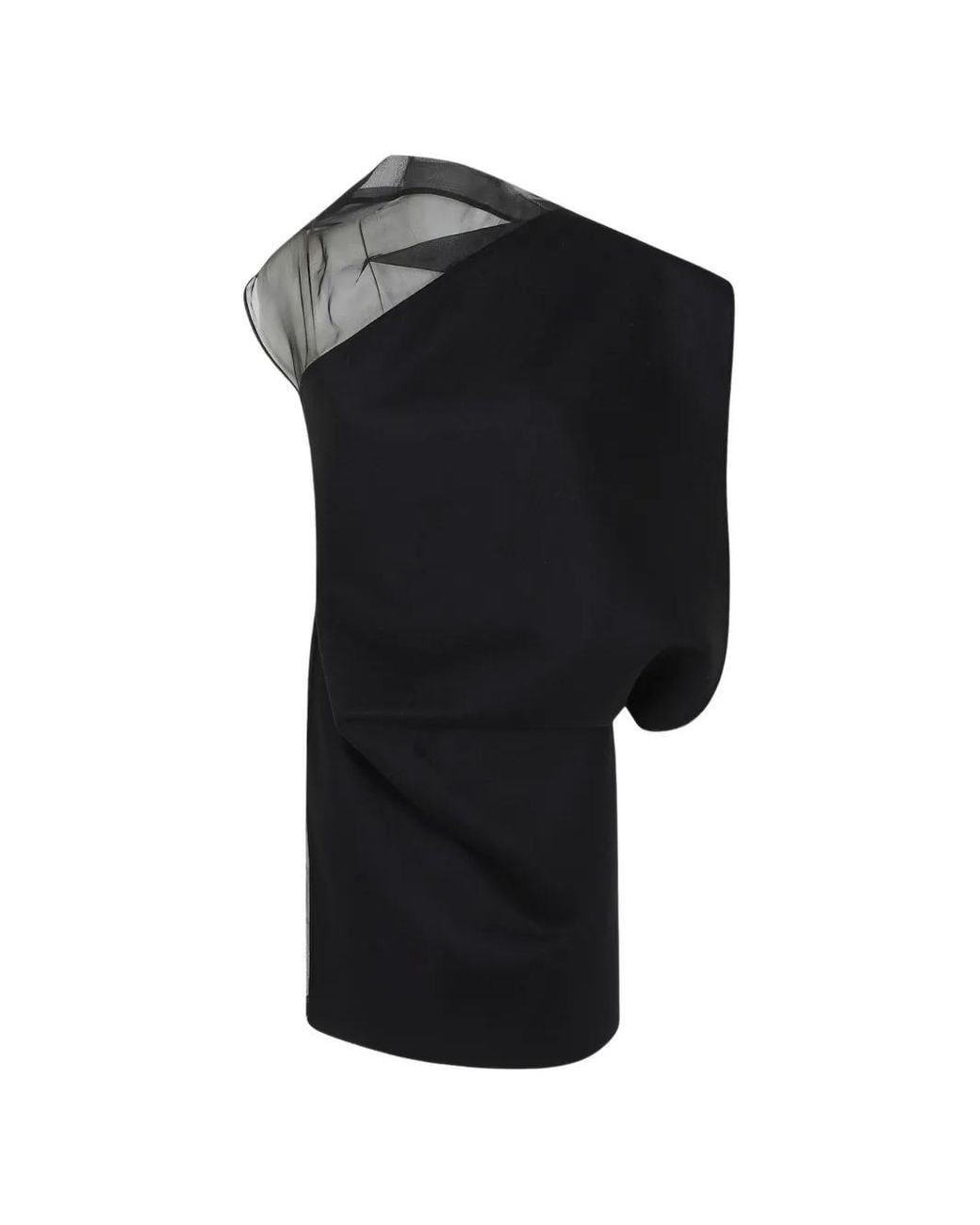 Sportmax Black Asymmetric Sleeveless Dress