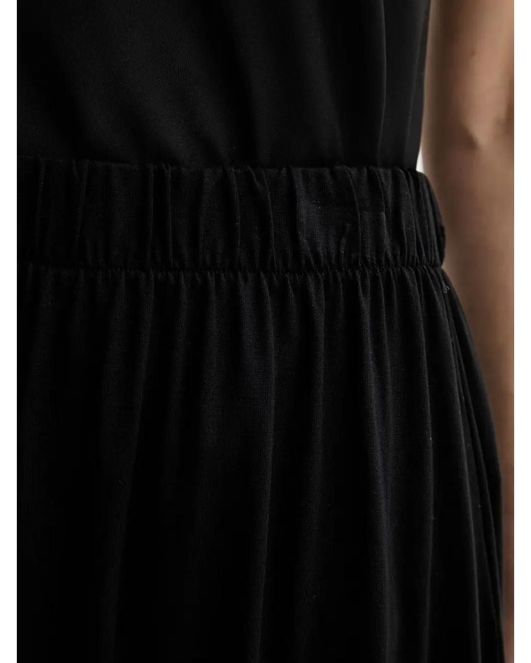 Marc O' Polo Black Elasticated Gathered Midi Skirt