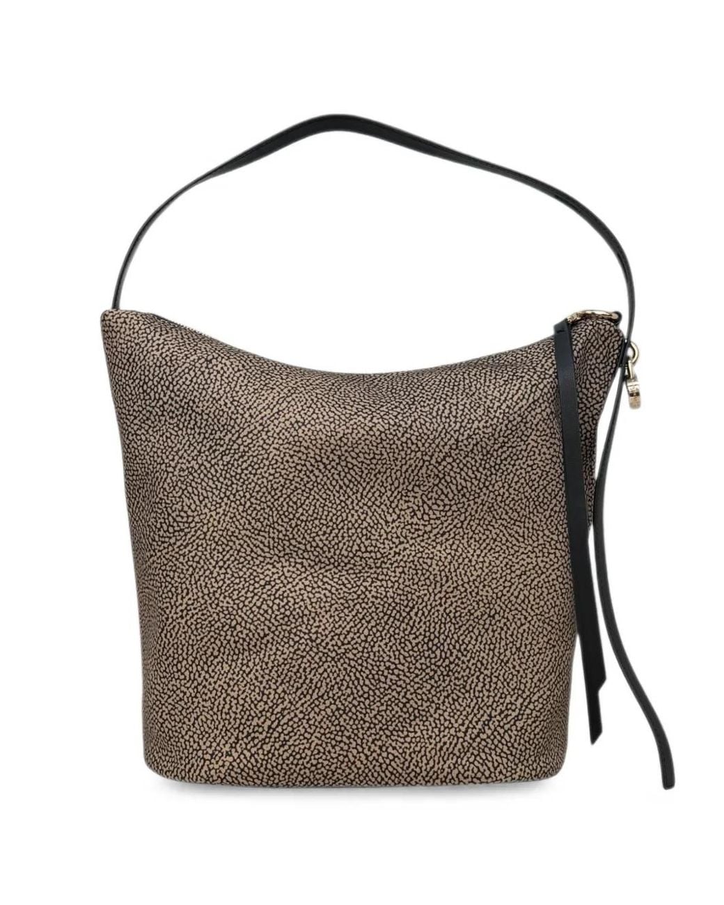 Borbonese Brown Medium Op' Printed Bucket Bag