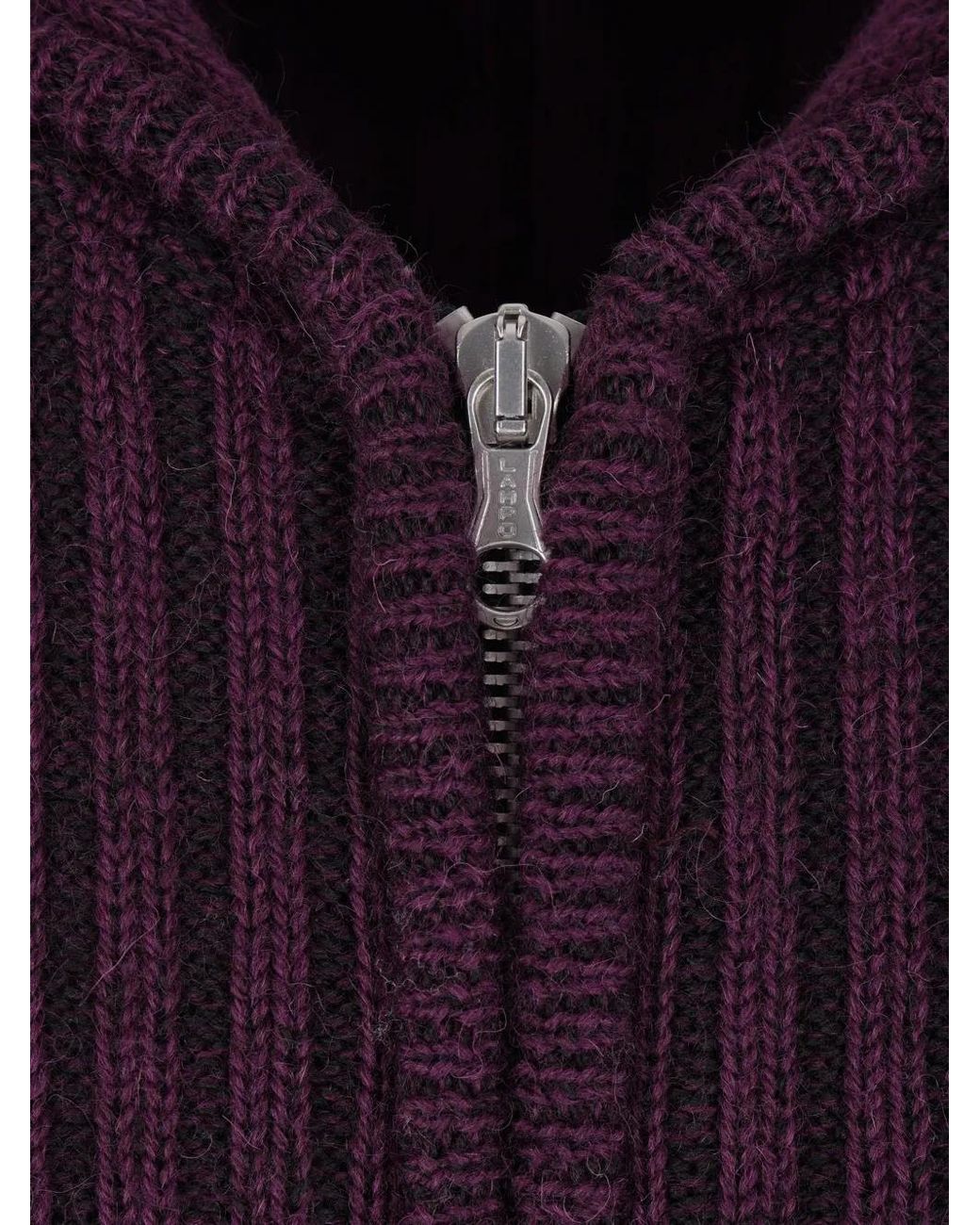 Our Legacy Purple Cardigan Zippé En Maille Nervurée À Capuche for men