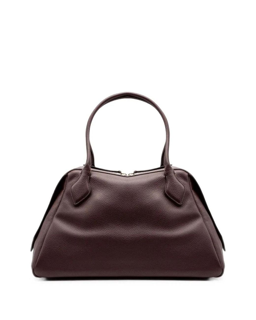 MINOBOSSI Brown Large Abigail Grained Leather Tote Bag