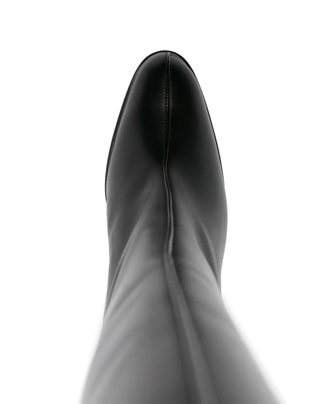 The Row Black Wide Shaft Leather Knee-High Boots