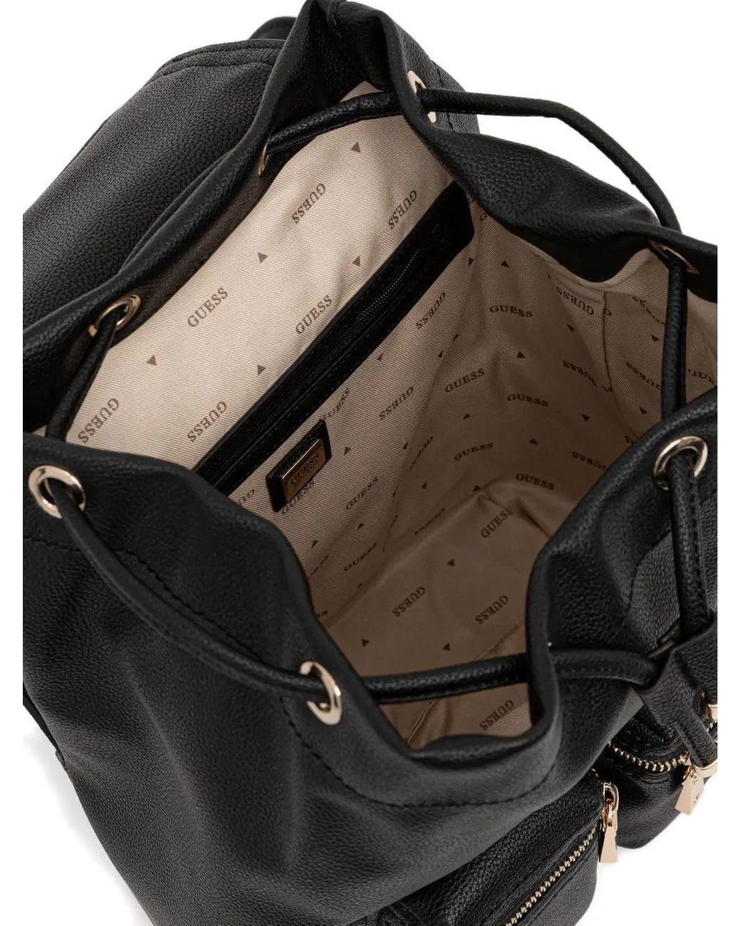 Guess Black Manhattan Zip-Pocket Backpack