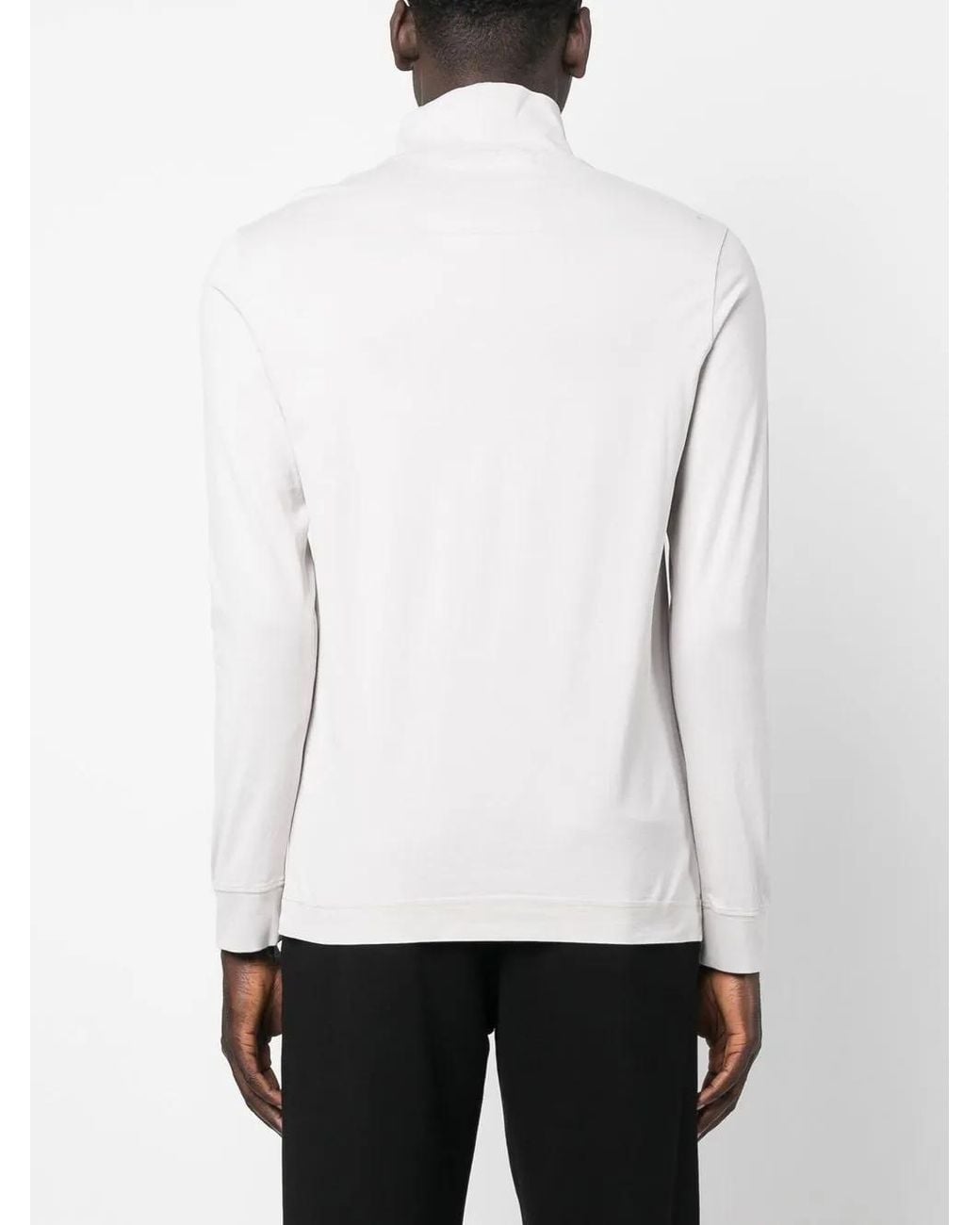 Givenchy White Logo Collar Long-Sleeved Shirt for men
