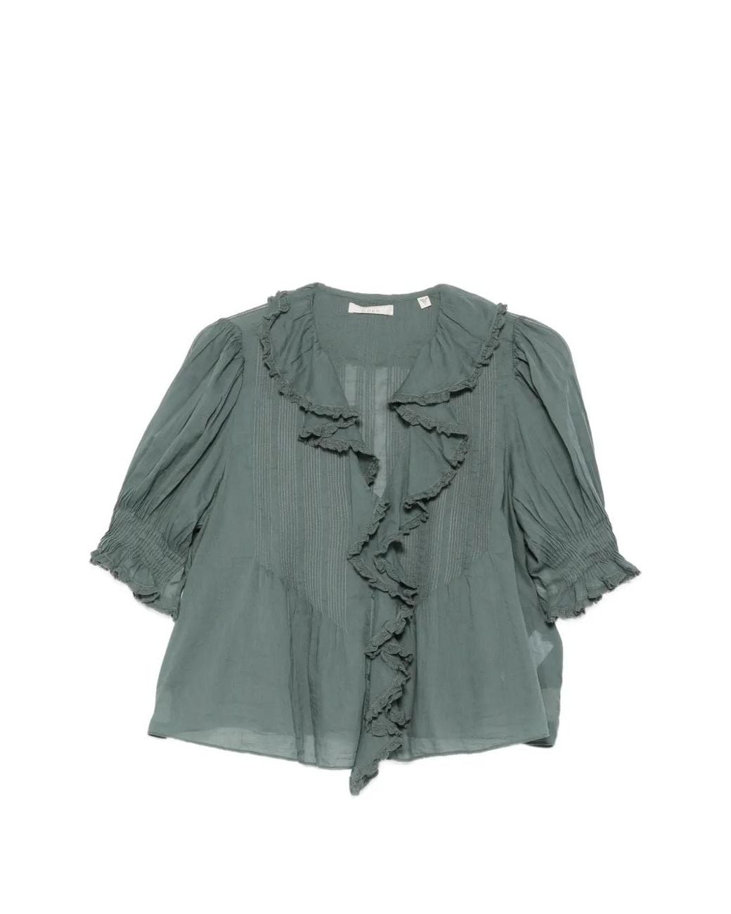 Doen Green Henri Ruffled Blouse