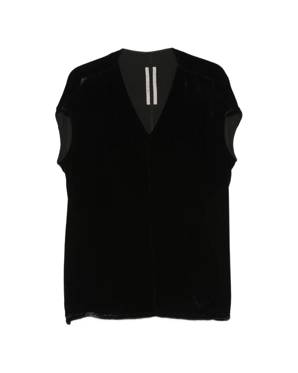 Rick Owens Black V-Neck Blouse