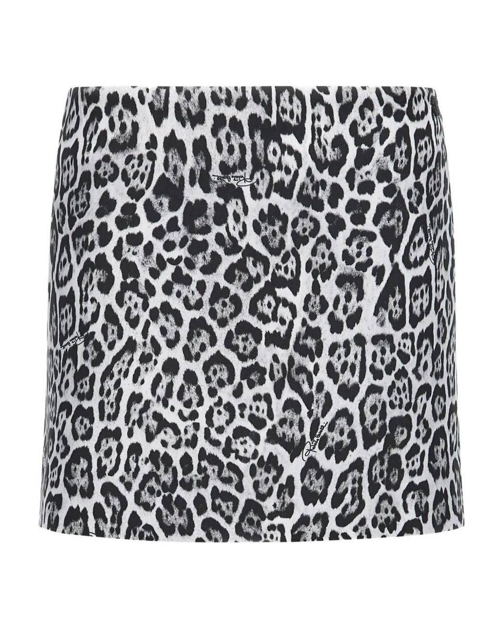 Roberto Cavalli Black Leopard-Print Mini Skirt