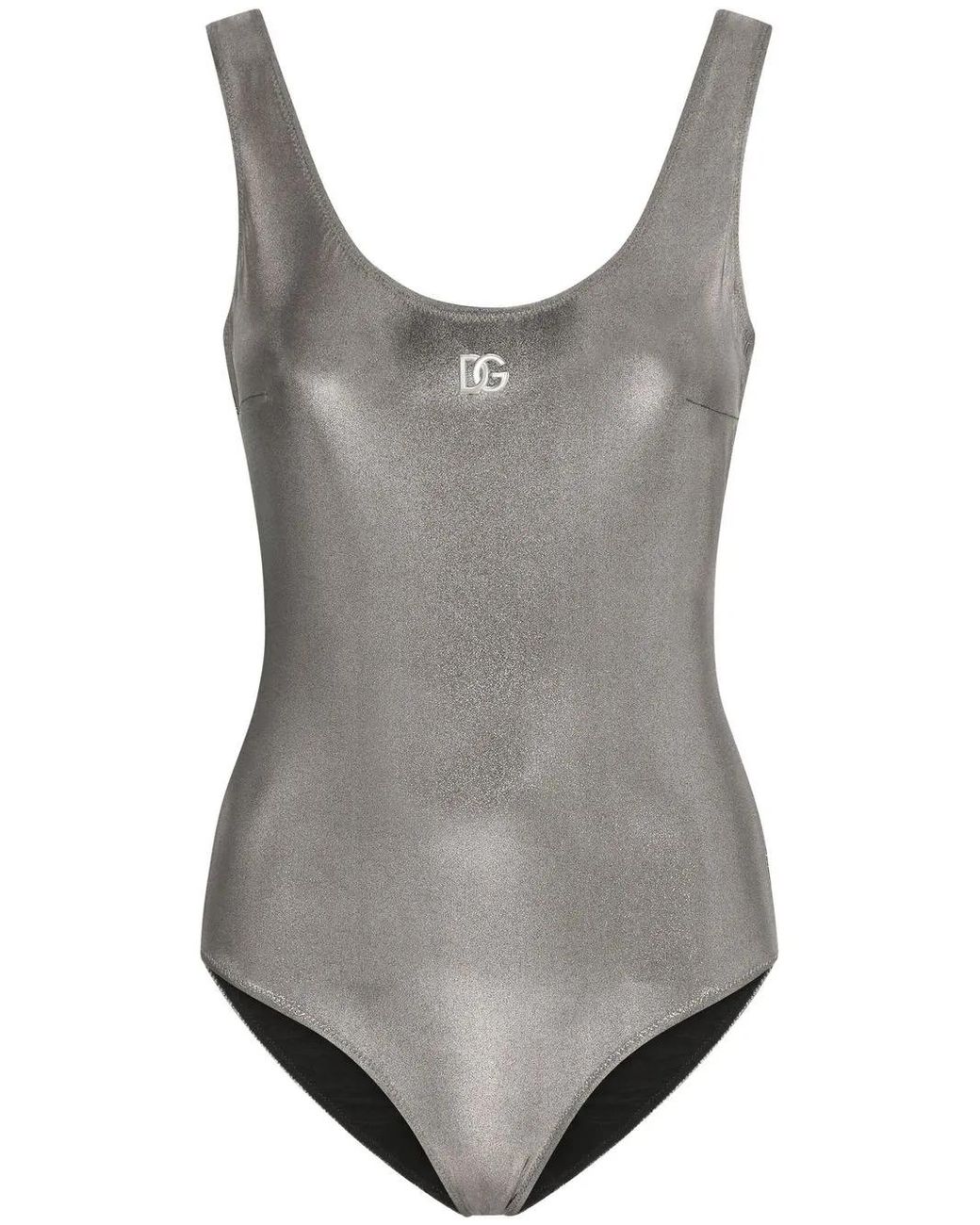 Dolce & Gabbana Racer Badpak Met Folie-Effect in het Gray