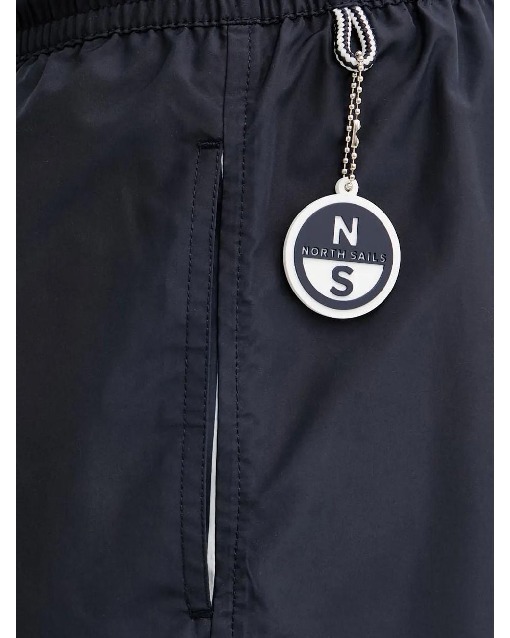 Guess Blue Logo-Patch Drawstring Swim Shorts for men