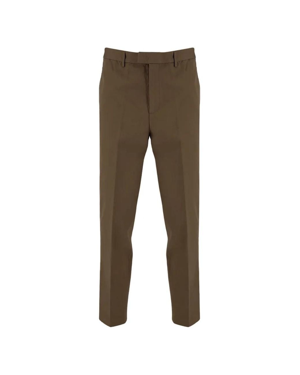Emporio Armani Gray Pressed-Crease Slim-Fit Trousers for men