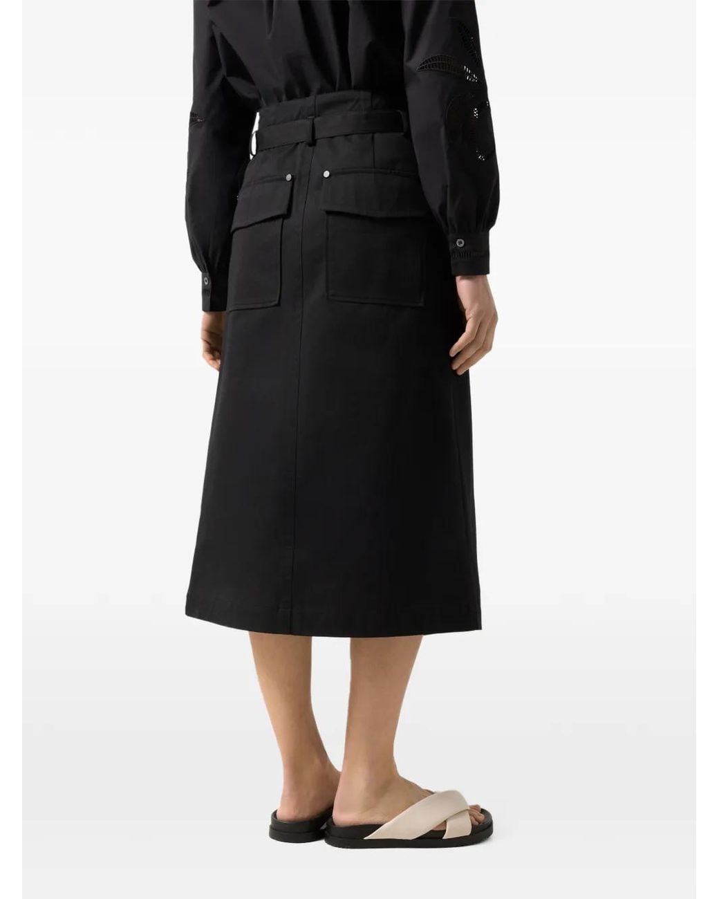 Bogner Black Jocy Wrap Midi Skirt