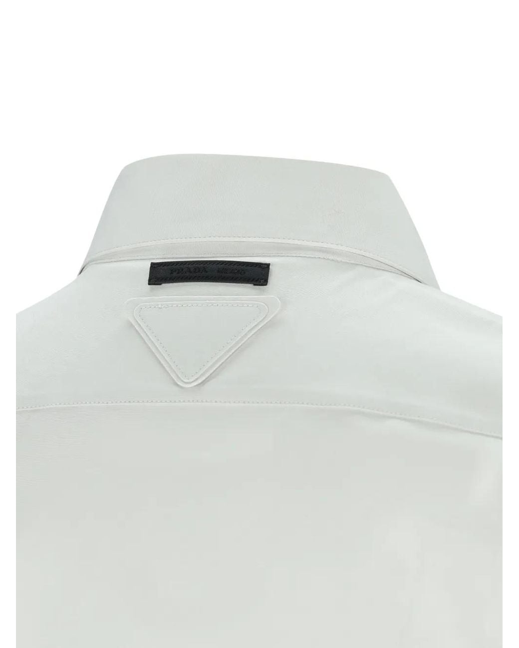 Prada White Stretch Cotton Shirt for men