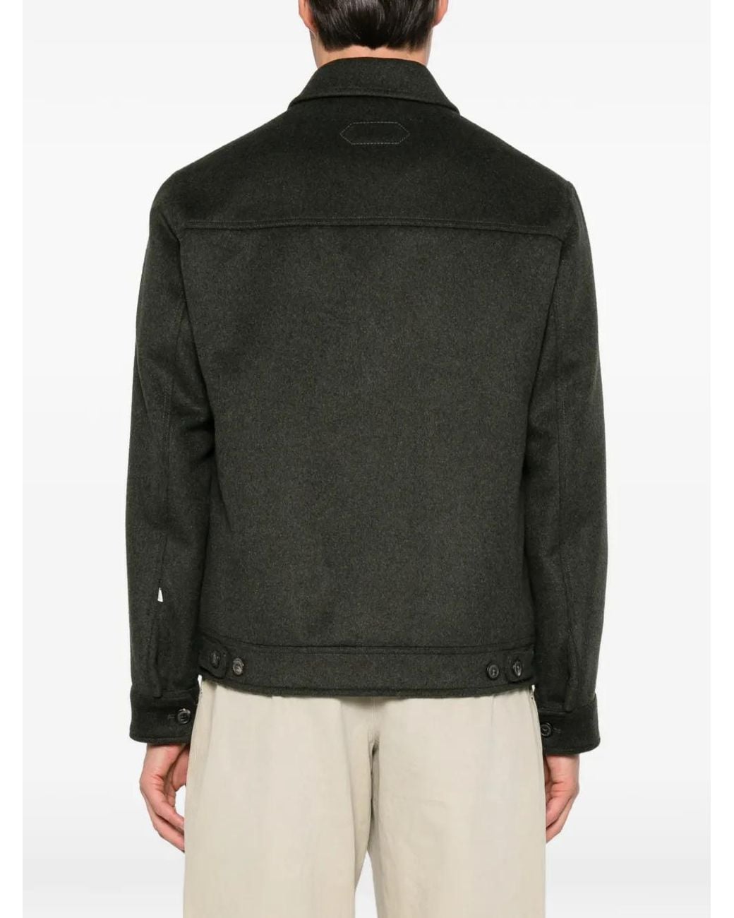 NEW YORK RESIDENT Black Flap-Pocket Buttoned Jacket for men