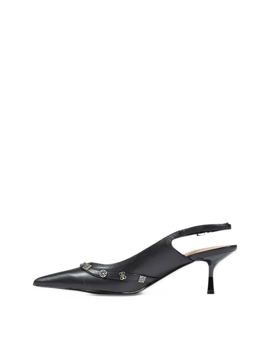 Guess White Yanai Embellished Slingback Pumps