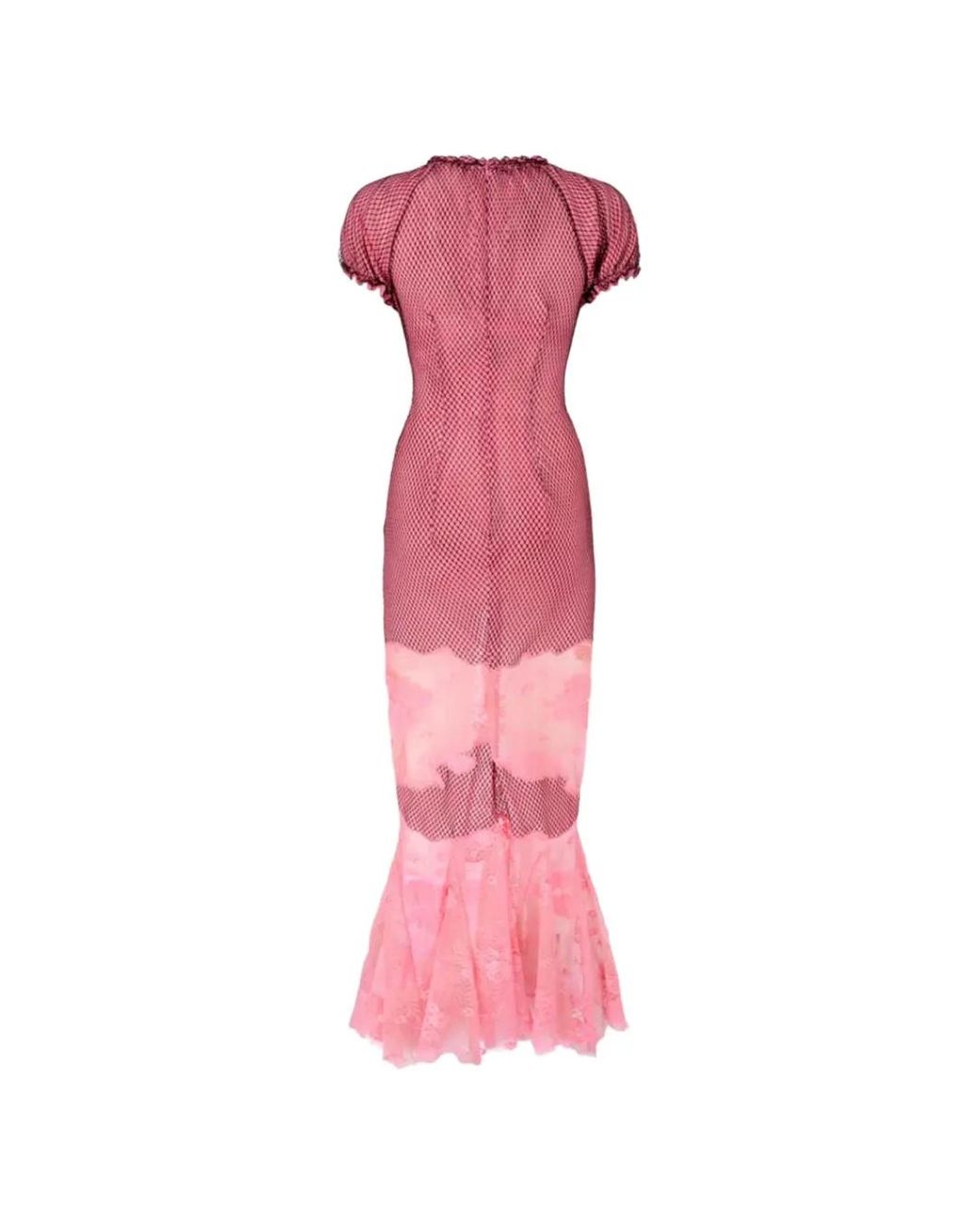 The Attico Pink Lace Midi Dress