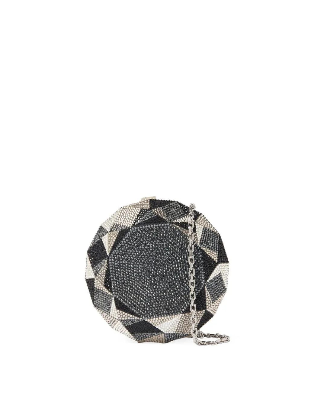 Judith Leiber Gray Diamond Geometric Clutch Bag