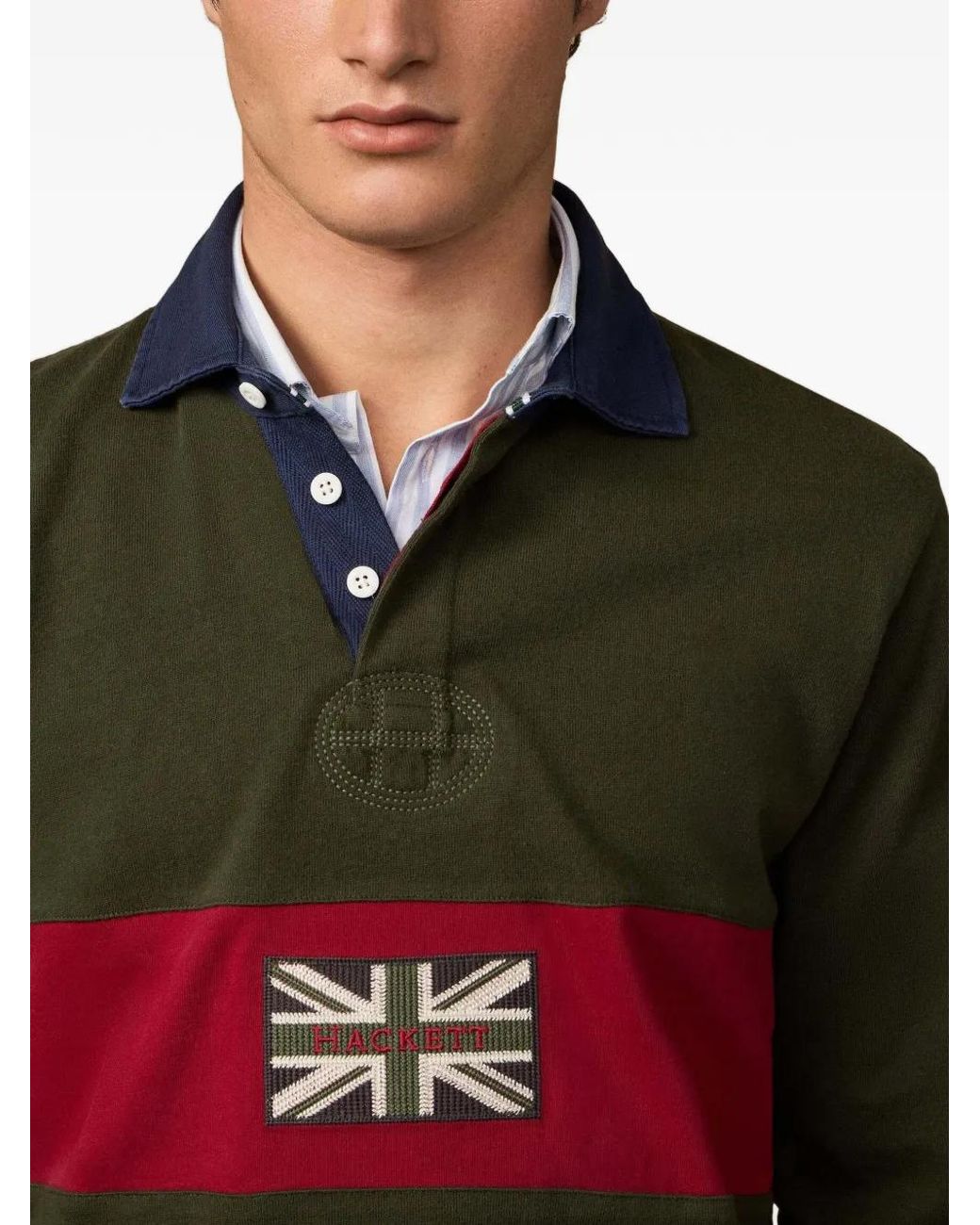 Hackett Red Peaks Rugby Polo Shirt for men
