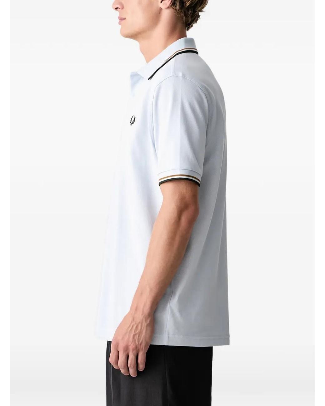 Fred Perry White Twin-Tipped Polo Shirt for men