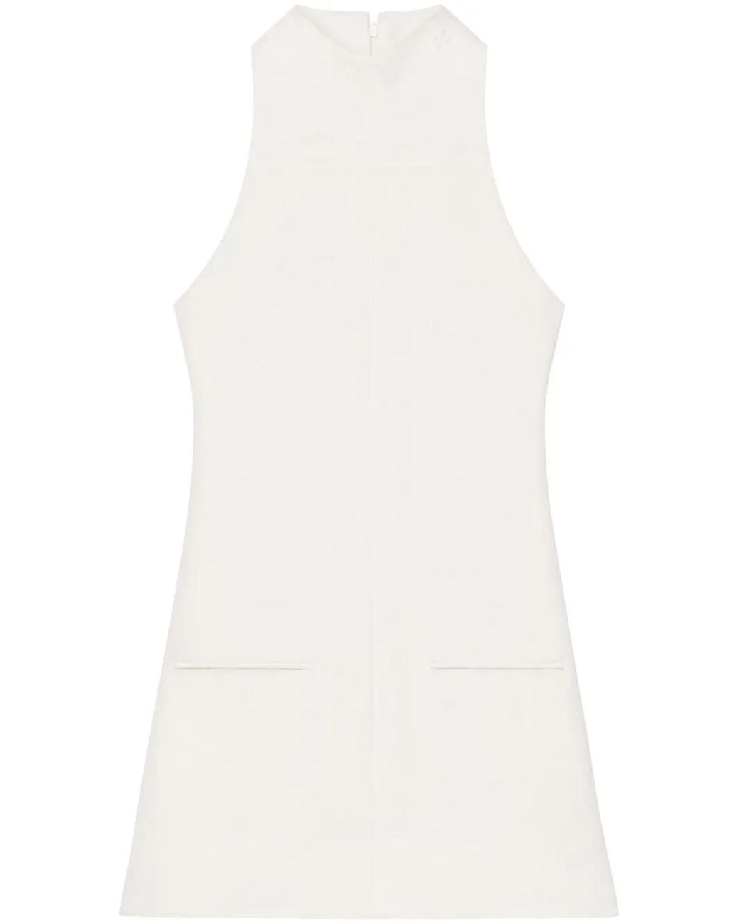 Courreges White Sleeveless Twill A-Line Dress