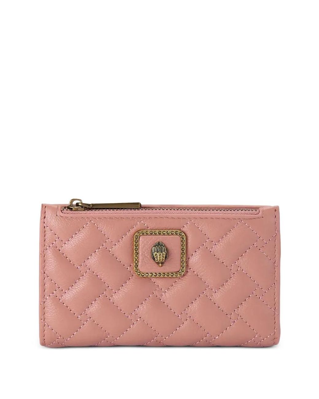 Kurt Geiger Pink Portefeuille En Cuir À Design Matelassé