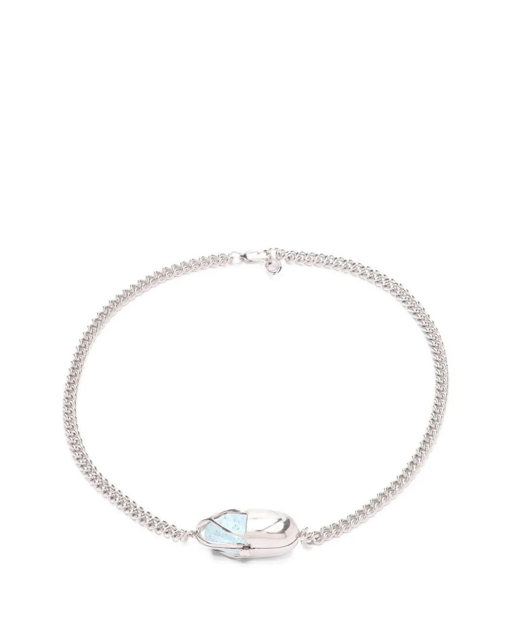CAPSULE ELEVEN White Capsule Crystal Aquamarine Necklace