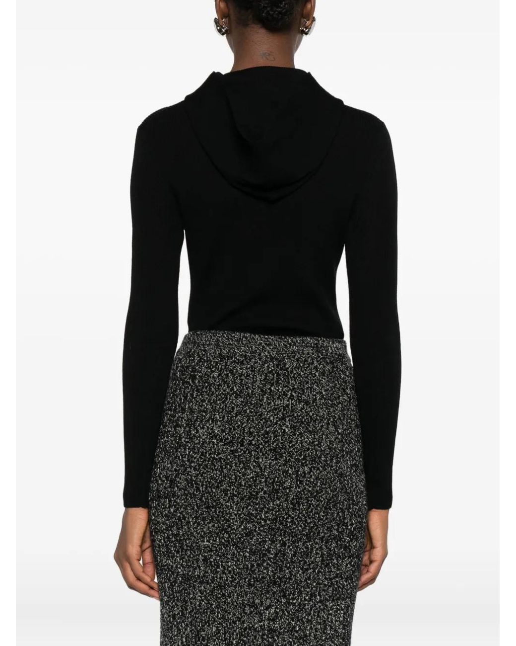 P.A.R.O.S.H. Geribbelde Body Met Capuchon in het Black