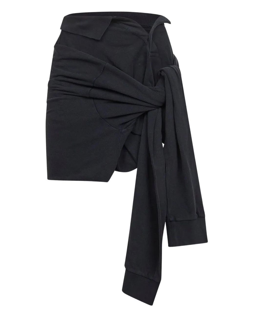 Balenciaga Black Polo-Style Knotted Skirt
