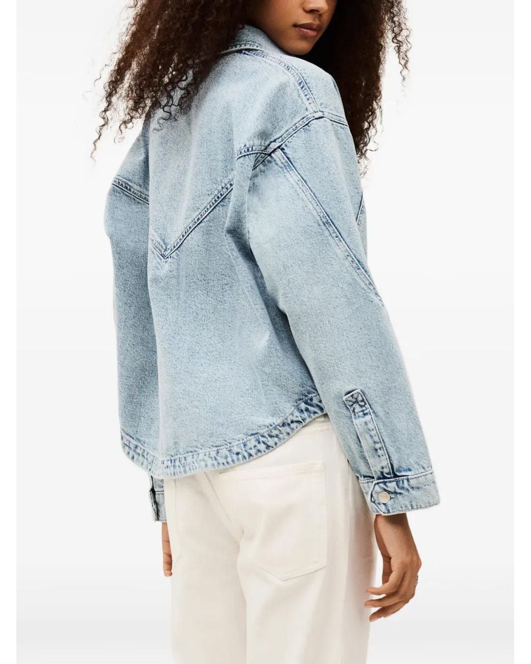 Ba&sh Blue Juno Patch-Pocket Jacket