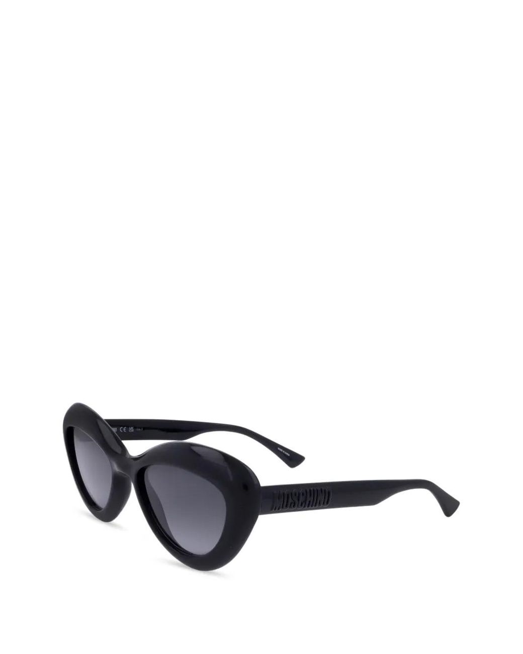 Moschino White Cat-Eye Logo-Embossed Sunglasses