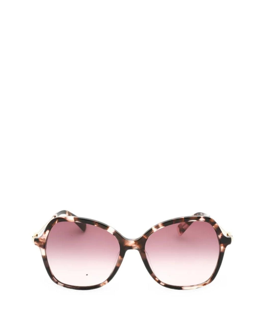 Longchamp Pink Lunettes De Soleil Oversize À Effet Écailles De Tortue