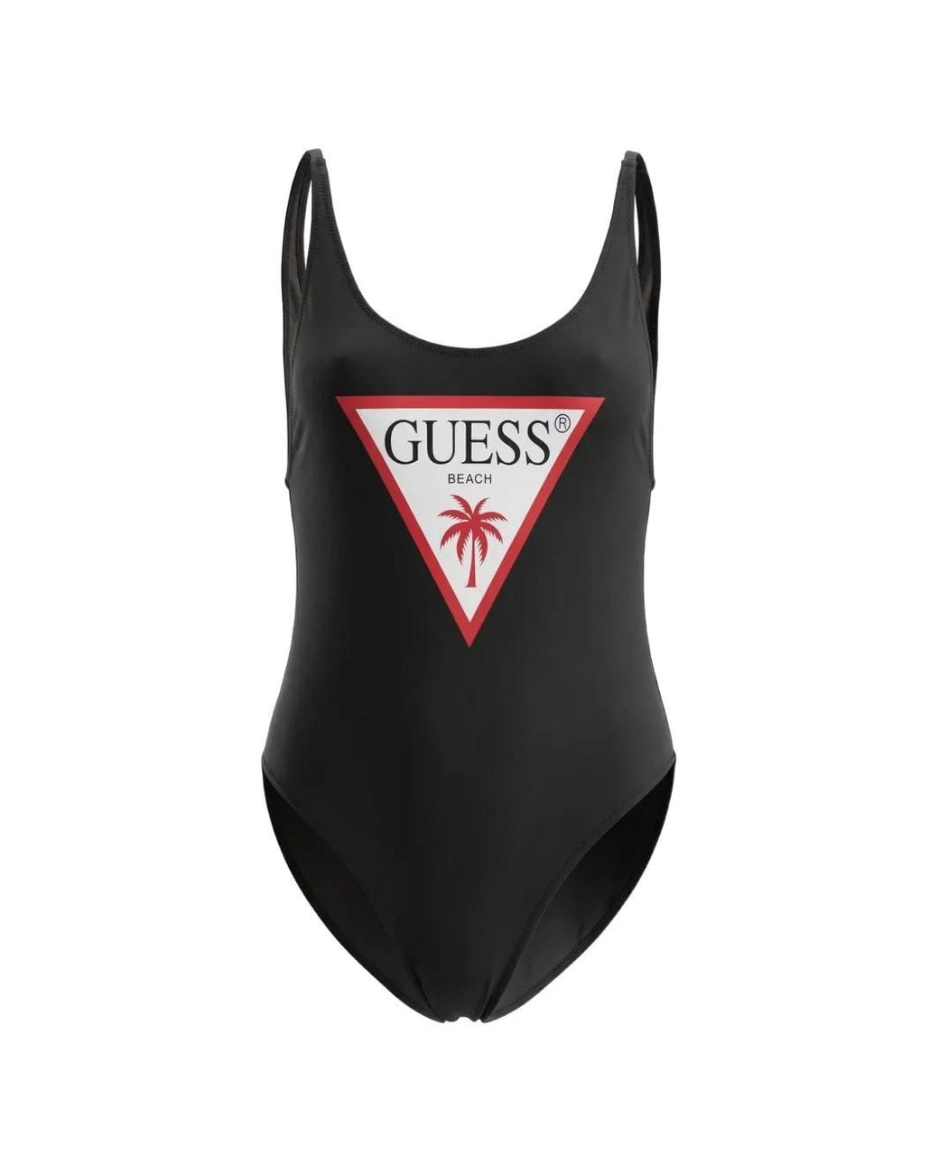 Guess Black Logo-Print Swimsuit