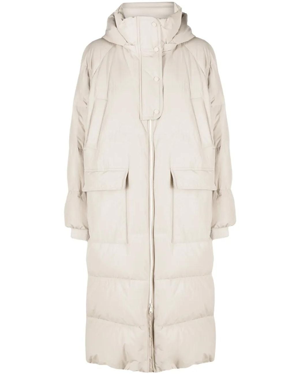 Brunello Cucinelli White Hooded Padded Coat - Women's - Polyester/cotton/polyamide/polyesterfeather Downnylon