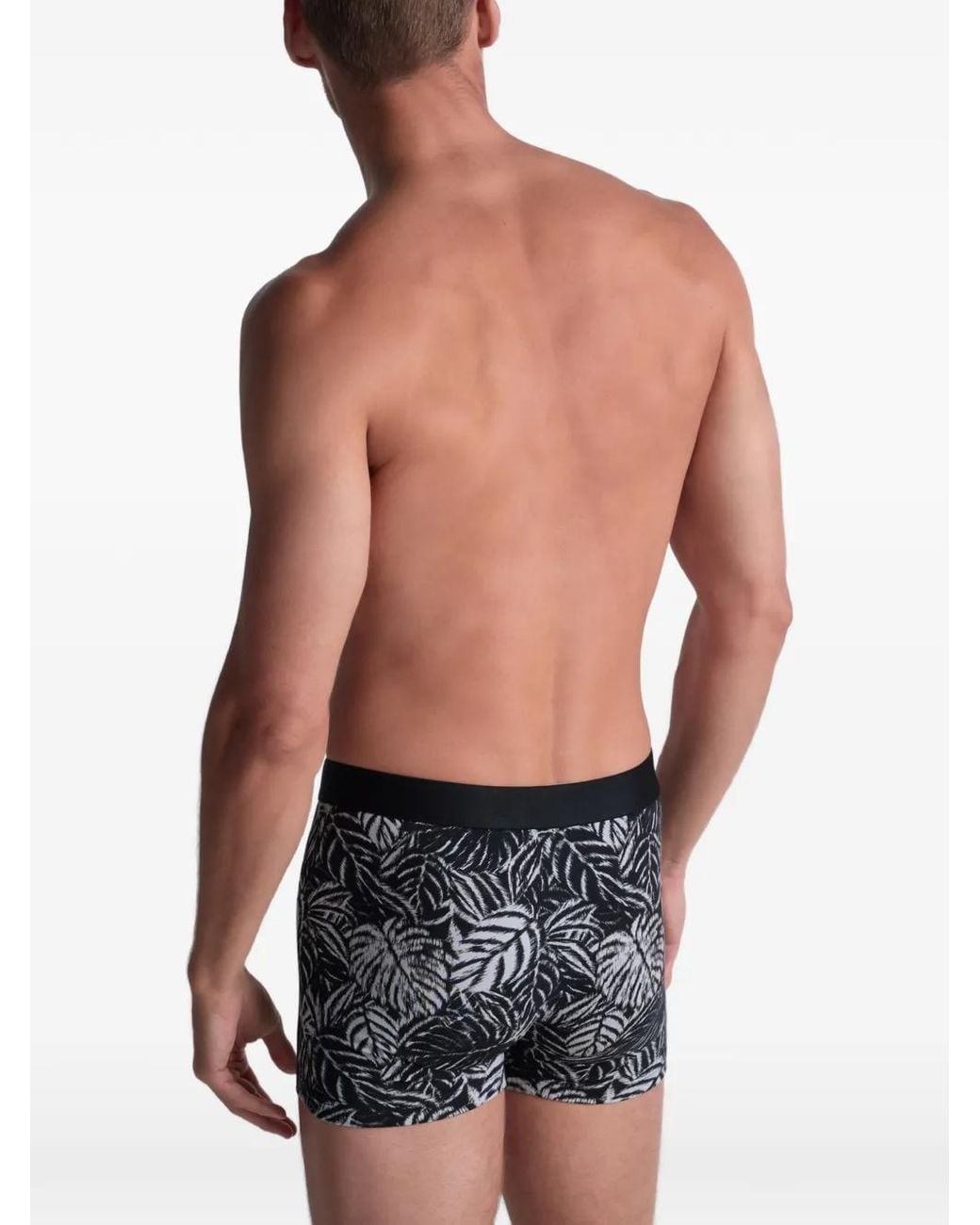 Aubade Black Leaf-Print Boxer Briefs for men