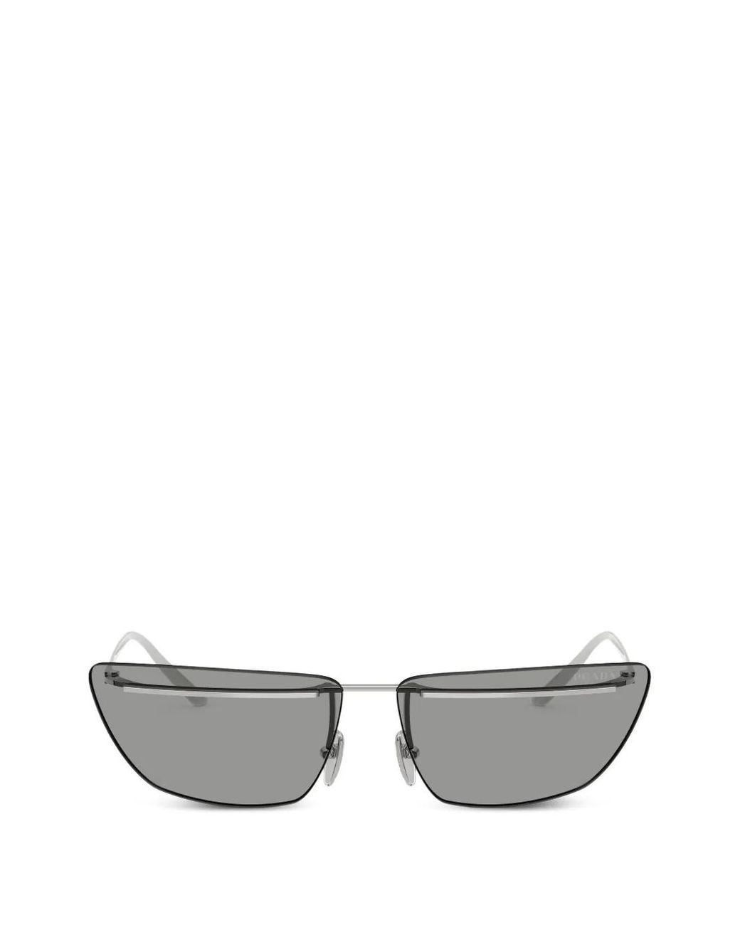 Prada Gray Rimless Sunglasses