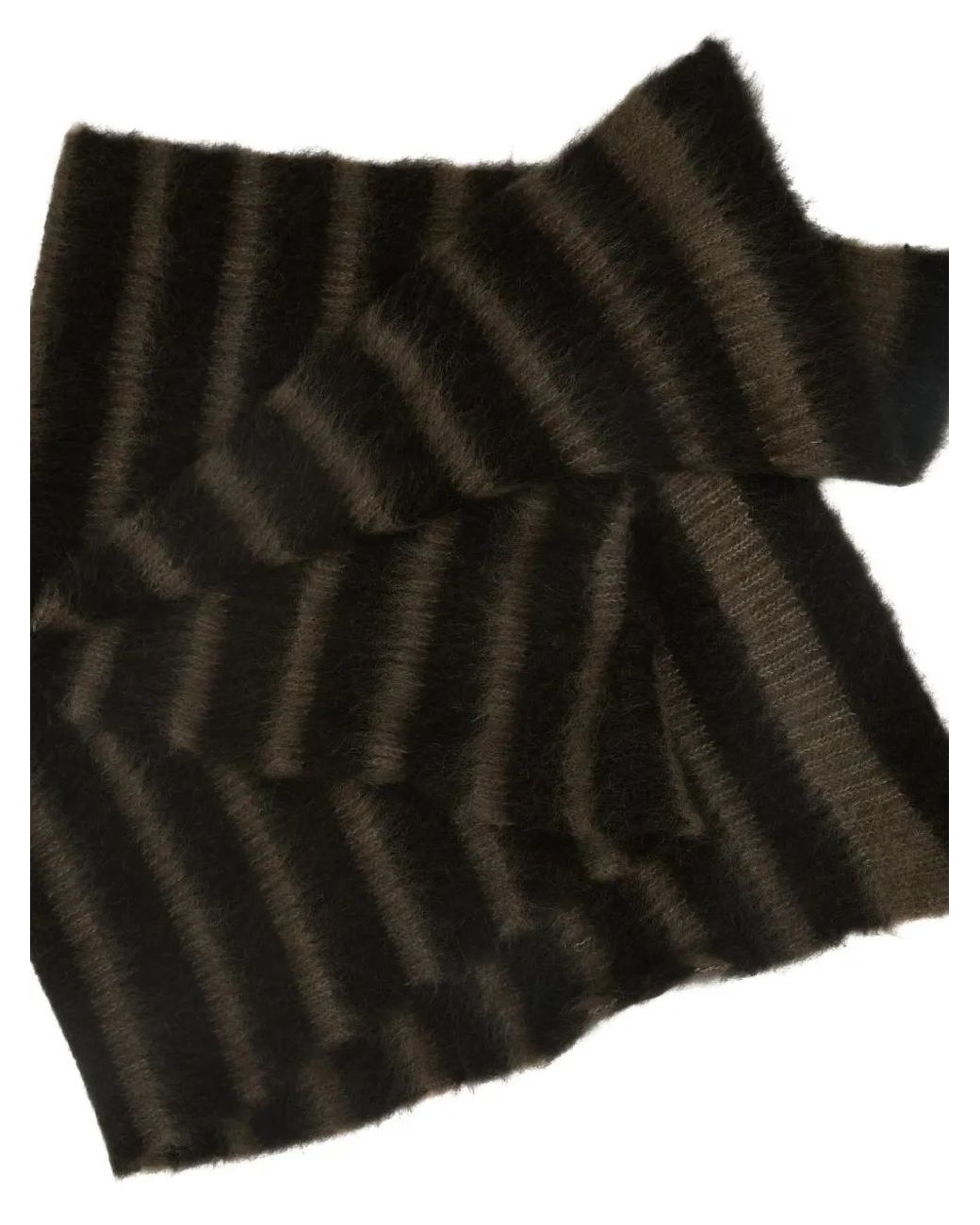 Amaranto Black Striped Knitted Scarf for men